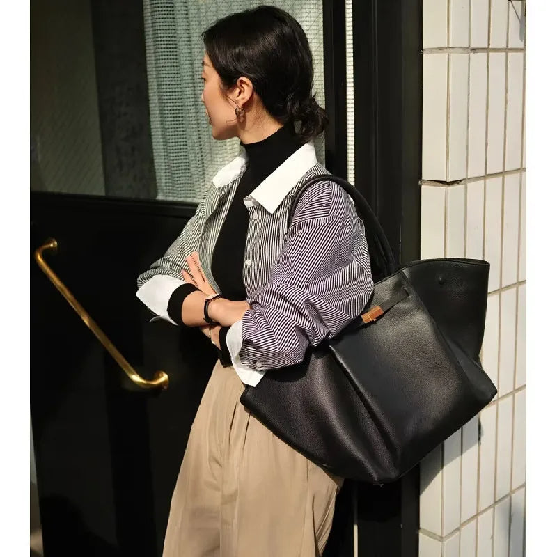 Elara Glow 2024 Luxury Tote Bag – Large Capacity Women's PU Leather Shoulder Handbag.090425.