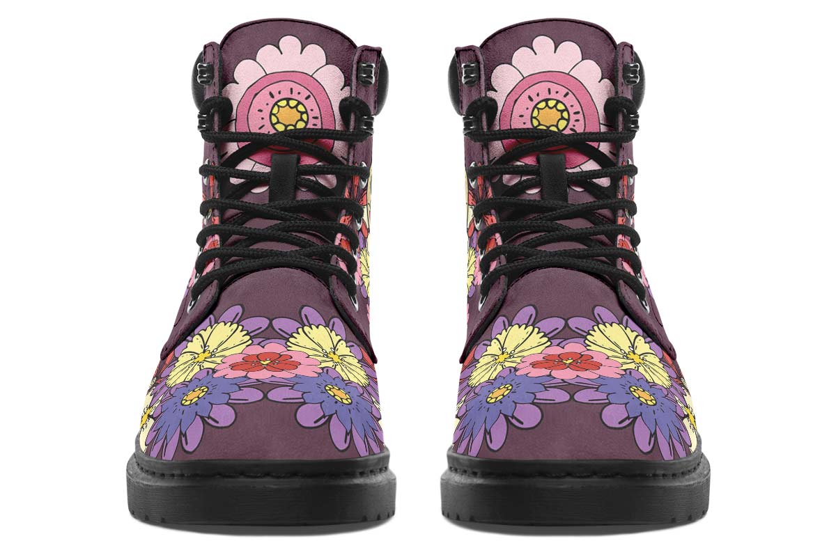 EShoes Personalized Boots, Sugar Skull Mexican Purple Boots, Custom Boots.