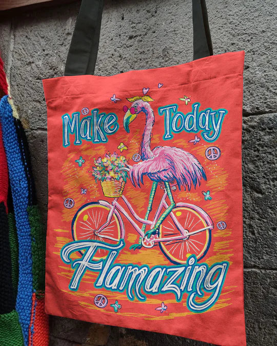 Durable Canvas Tote Bags - MAKE TODAY FLAMAZING - Lightweight &, High-Capacity Options by EBDR 01220524