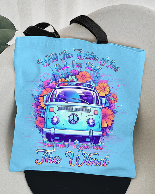 Durable Canvas Tote Bags - RUNNING AGAINST THE WIND - Lightweight &, High-Capacity Options by EBDR 01220524