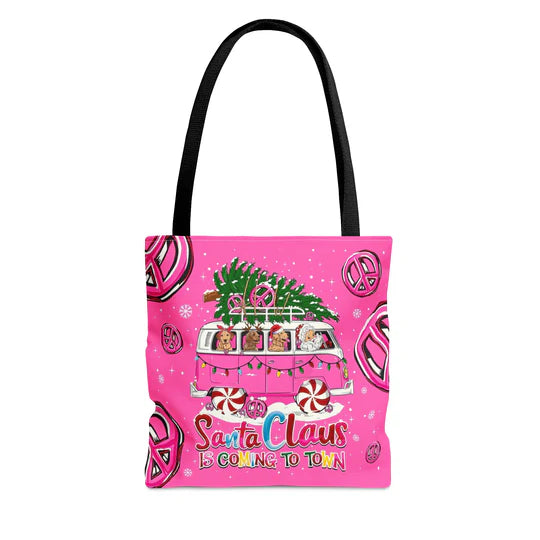 Durable Canvas Tote Bags - SANTA CLAUS IS COMING CHRISTMAS - Lightweight &, High-Capacity Options by EBDR 01220524