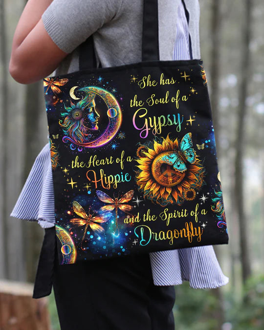 Durable Canvas Tote Bags - SPIRIT OF A DRAGONFLY - Lightweight &, High-Capacity Options by EBDR 01220524