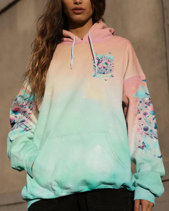 EMBROIDERED - JUST BREATHE HUMMINGBIRD ALL OVER PRINT - 3D CLOTHING - ABD04020524.