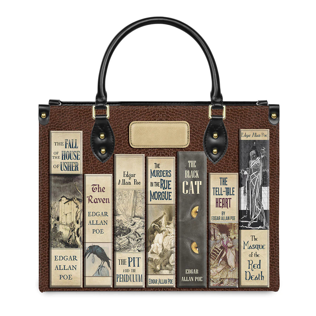EMBROIDERED Libro Handbags - Edgar Allan Poe - EDBR02250424.