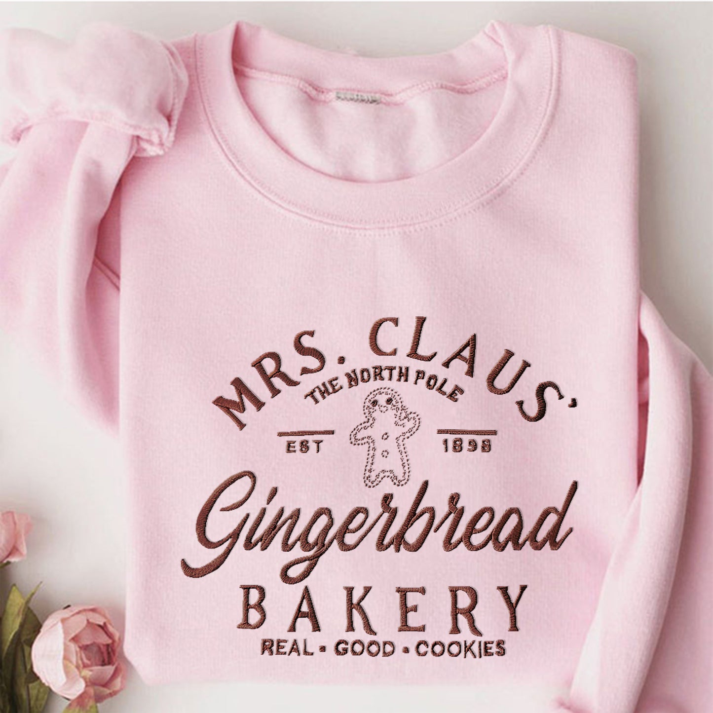 Embroidered Sweatshirt, Eagerlys Embroidered XMAS Santa MR Claus Bakery Sweatshirt, Hoodie, T-Shirt, Embroidered Clothing, Custom Embroidery,EBDHD06091123.