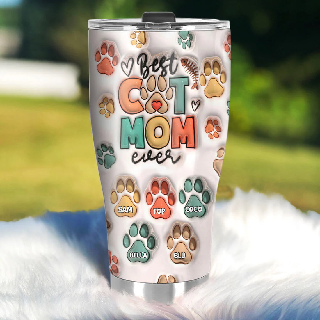 SHOESEMBROIDERED 20,30,40 Oz Stainless Tumbler - Best Cat Mom - Perfect for Every Occasion - EBDR01160524