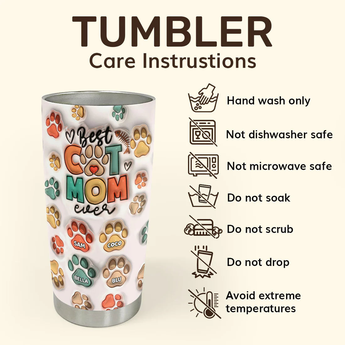 SHOESEMBROIDERED 20,30,40 Oz Stainless Tumbler - Best Cat Mom - Perfect for Every Occasion - EBDR01160524