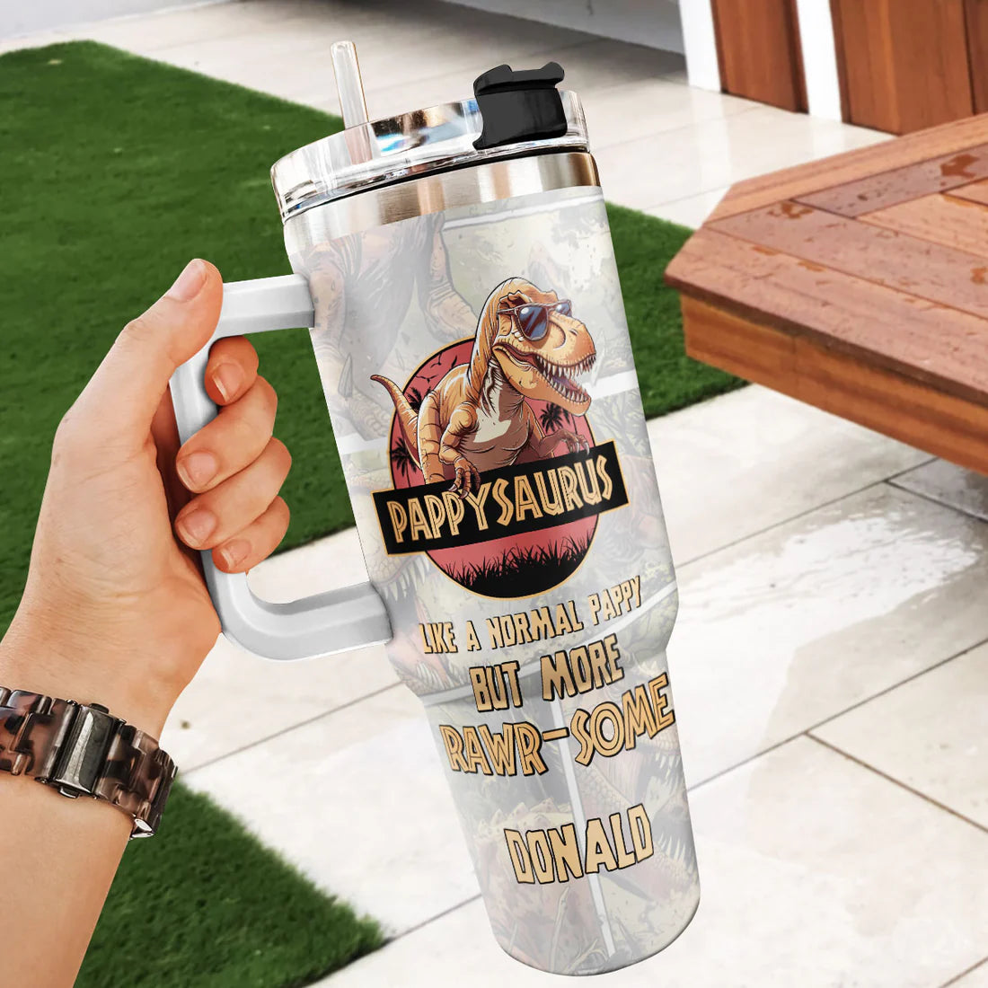 SHOESEMBROIDERED 20,30,40 Oz Stainless Tumbler - Daddysaurus - Perfect for Every Occasion - EBDR01160524