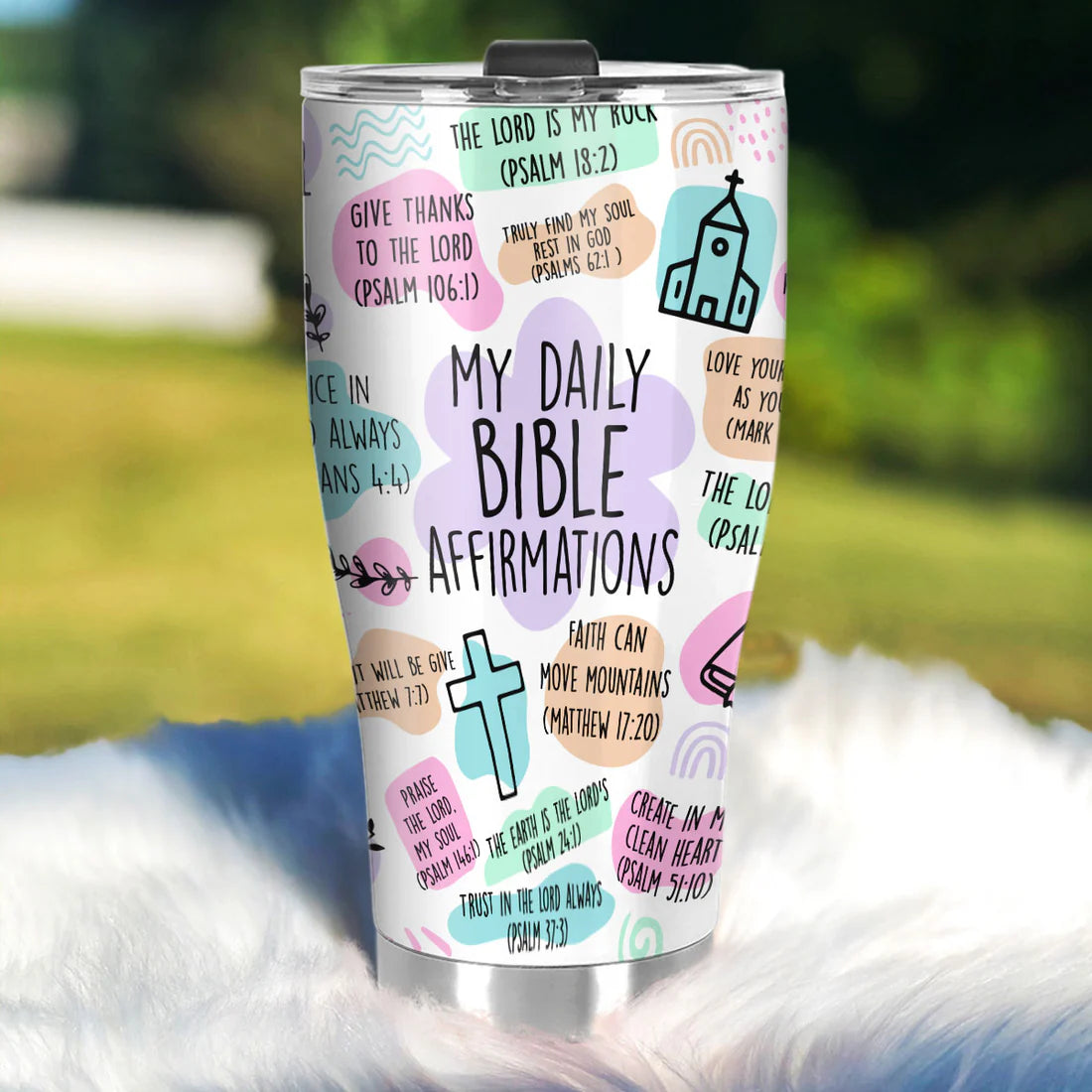 SHOESEMBROIDERED 20,30,40 Oz Stainless Tumbler - My Daily Bible Affirmations - Perfect for Every Occasion - EBDR01160524