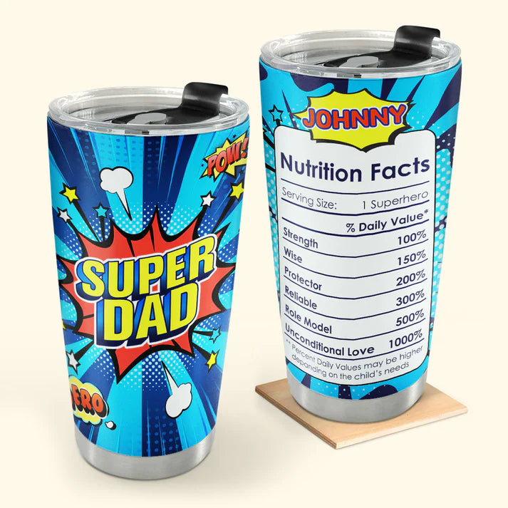 SHOESEMBROIDERED 20,30,40 Oz Stainless Tumbler - Super Dad - Perfect for Every Occasion - EBDR01160524