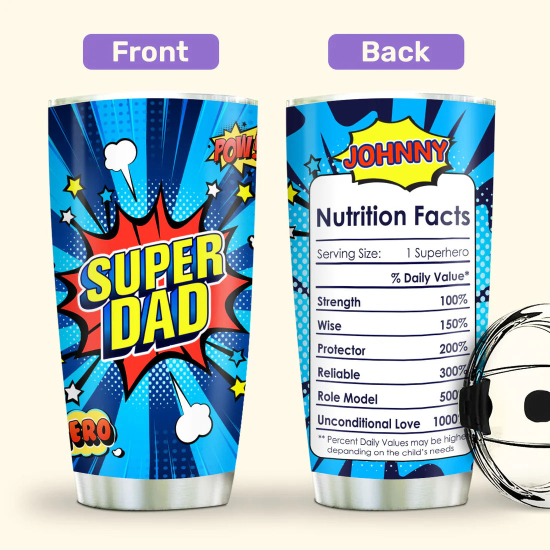 SHOESEMBROIDERED 20,30,40 Oz Stainless Tumbler - Super Dad - Perfect for Every Occasion - EBDR01160524