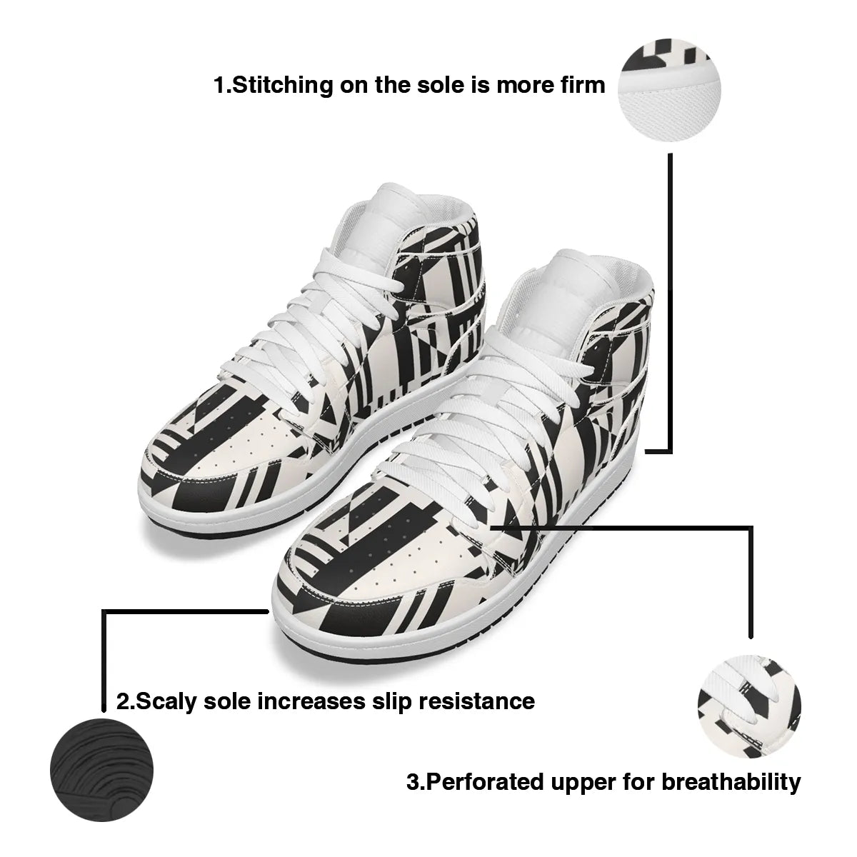 Personalized Synthetic Leather Stitching Shoes