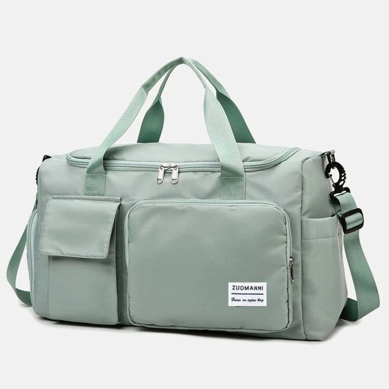 Elara Glow Carry-On Travel Bag – Large Capacity Weekender Duffle with Shoe Compartment for Women.210325