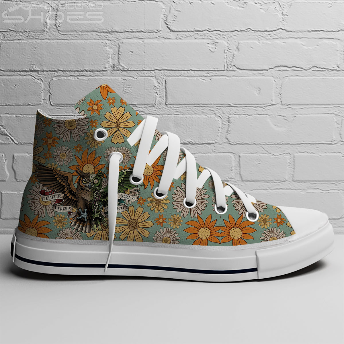 EShoes Personalized Women's Canvas Shoes, Memento Vivere Memento Mori Shoes, Custom Name Shoes.