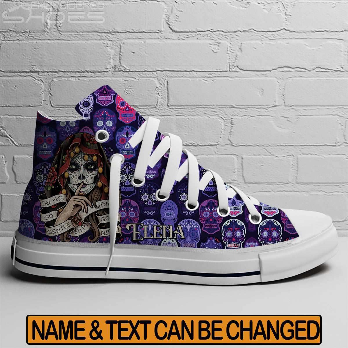 EShoes Personalized Women's Canvas Shoes, Do Not Go Gentle Into That Good Night, Custom Name Shoes.