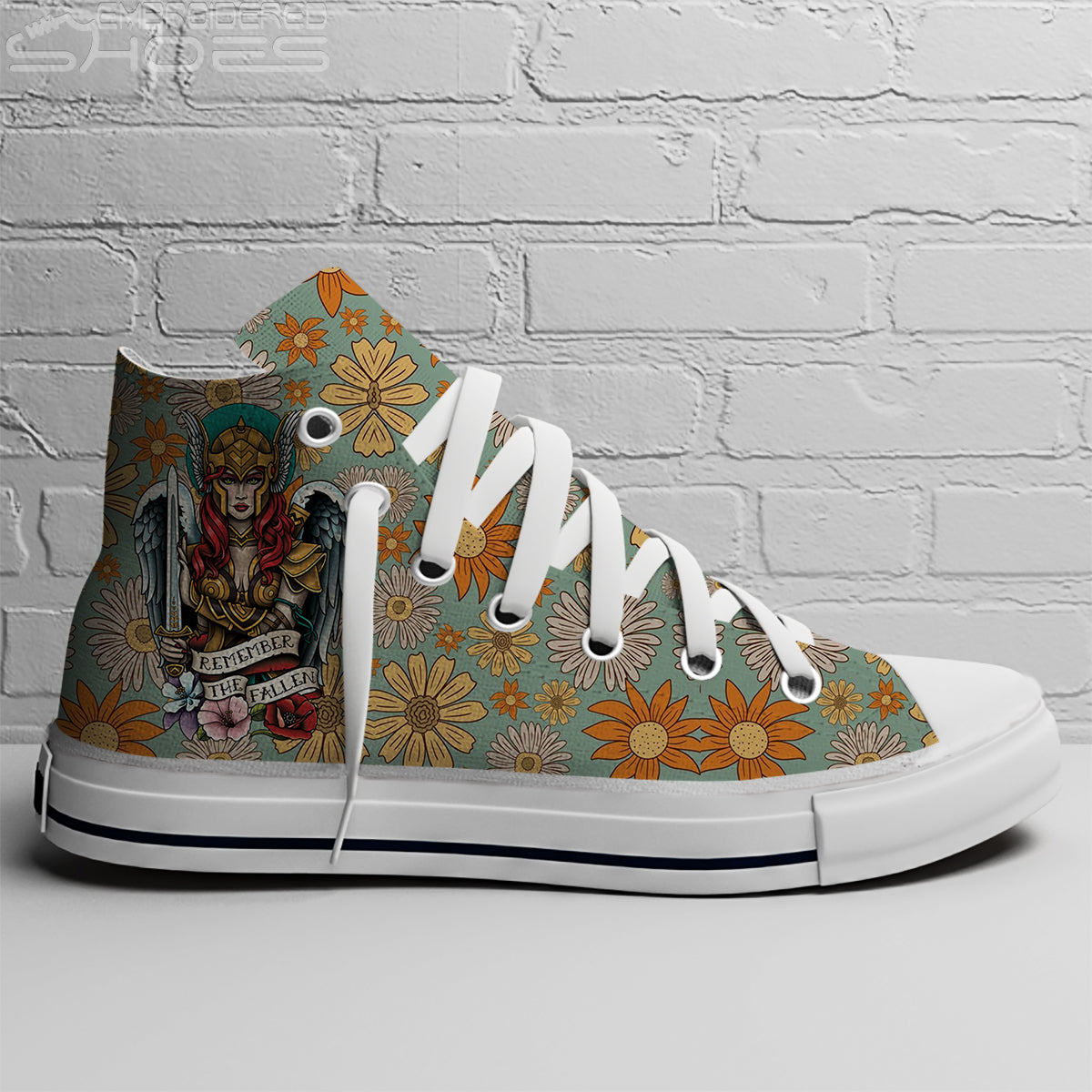 EShoes Personalized Women's Canvas Shoes, Remember The Fallen Shoes, Custom Name Shoes.
