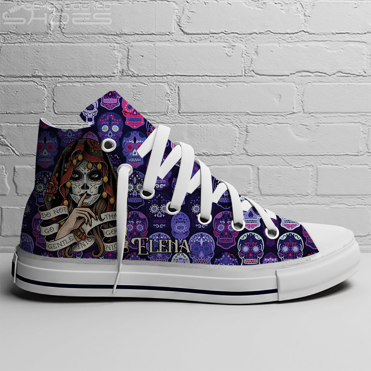 EShoes Personalized Women's Canvas Shoes, Do Not Go Gentle Into That Good Night, Custom Name Shoes.
