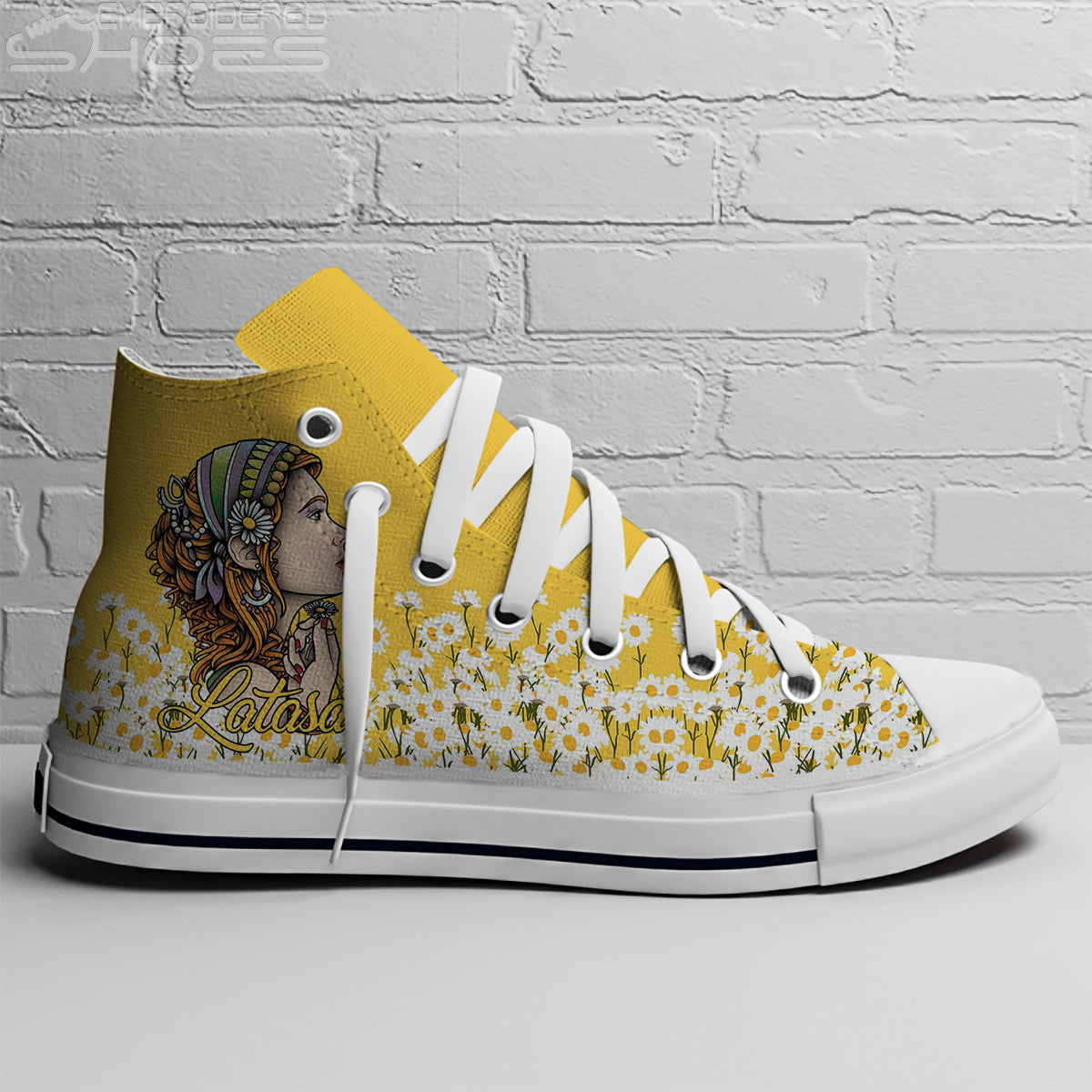 EShoes Personalized Flower Women's Canvas Shoes, Flower Shoes, Hippie Shoes.