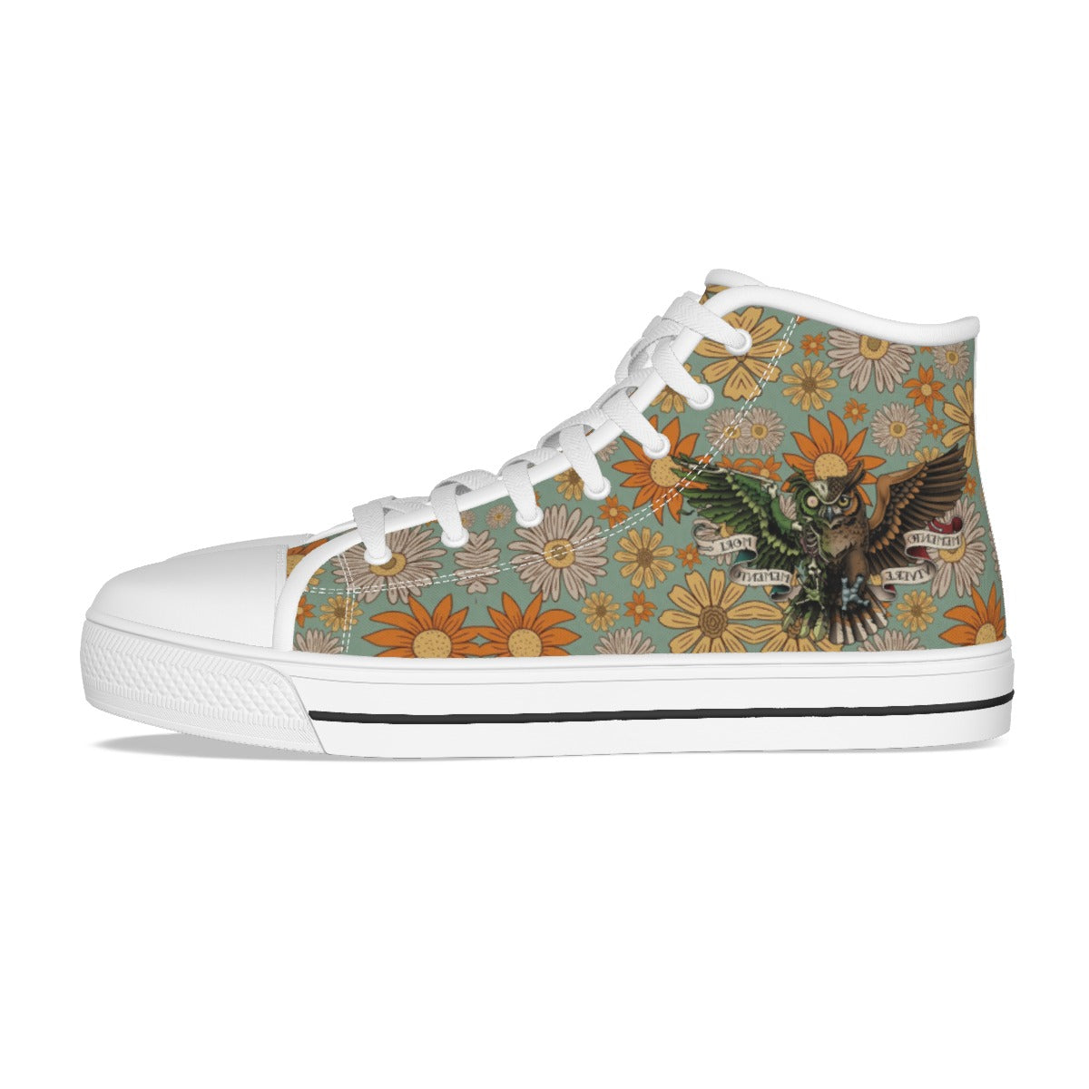 EShoes Personalized Women's Canvas Shoes, Memento Vivere Memento Mori Shoes, Custom Name Shoes.