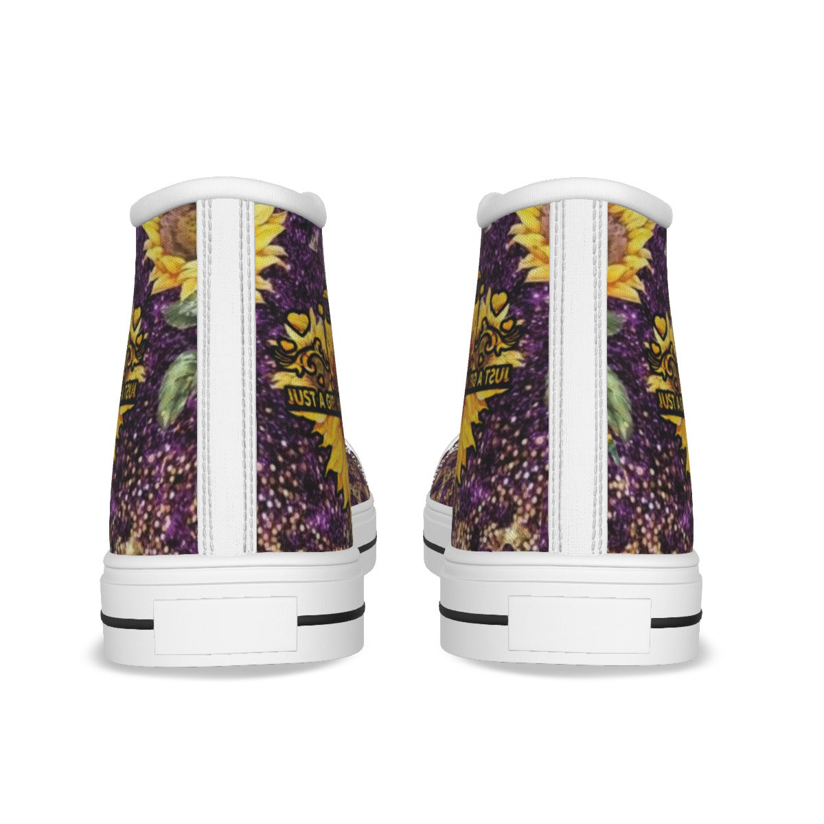 EShoes Personalized Canvas Shoes, Just A Girl Who Loves Sunflower Shoes, Custom Name Shoes.