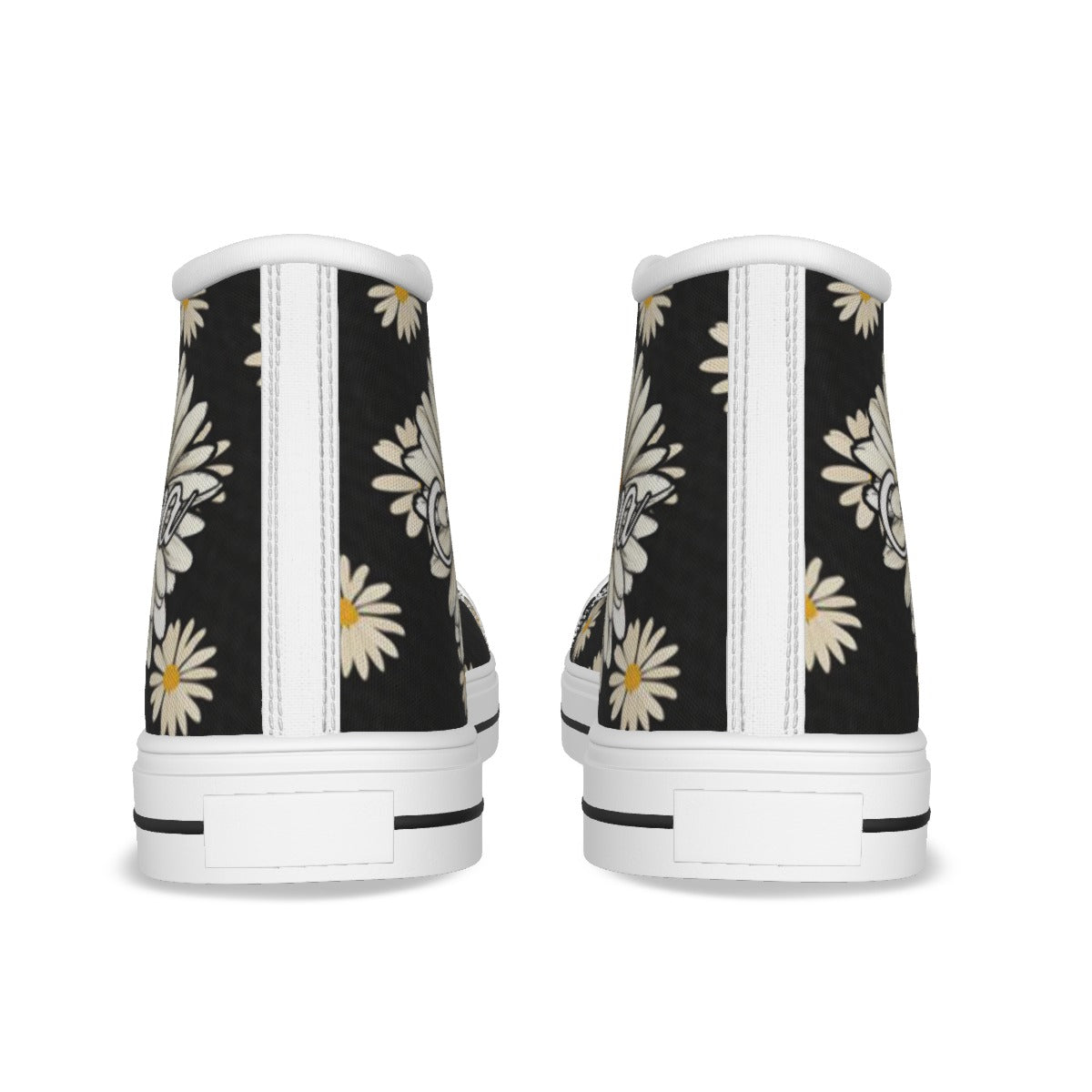 Personalized Daisy Flower Women's Canvas Shoes, Custom Shoes, Flower Shoes.