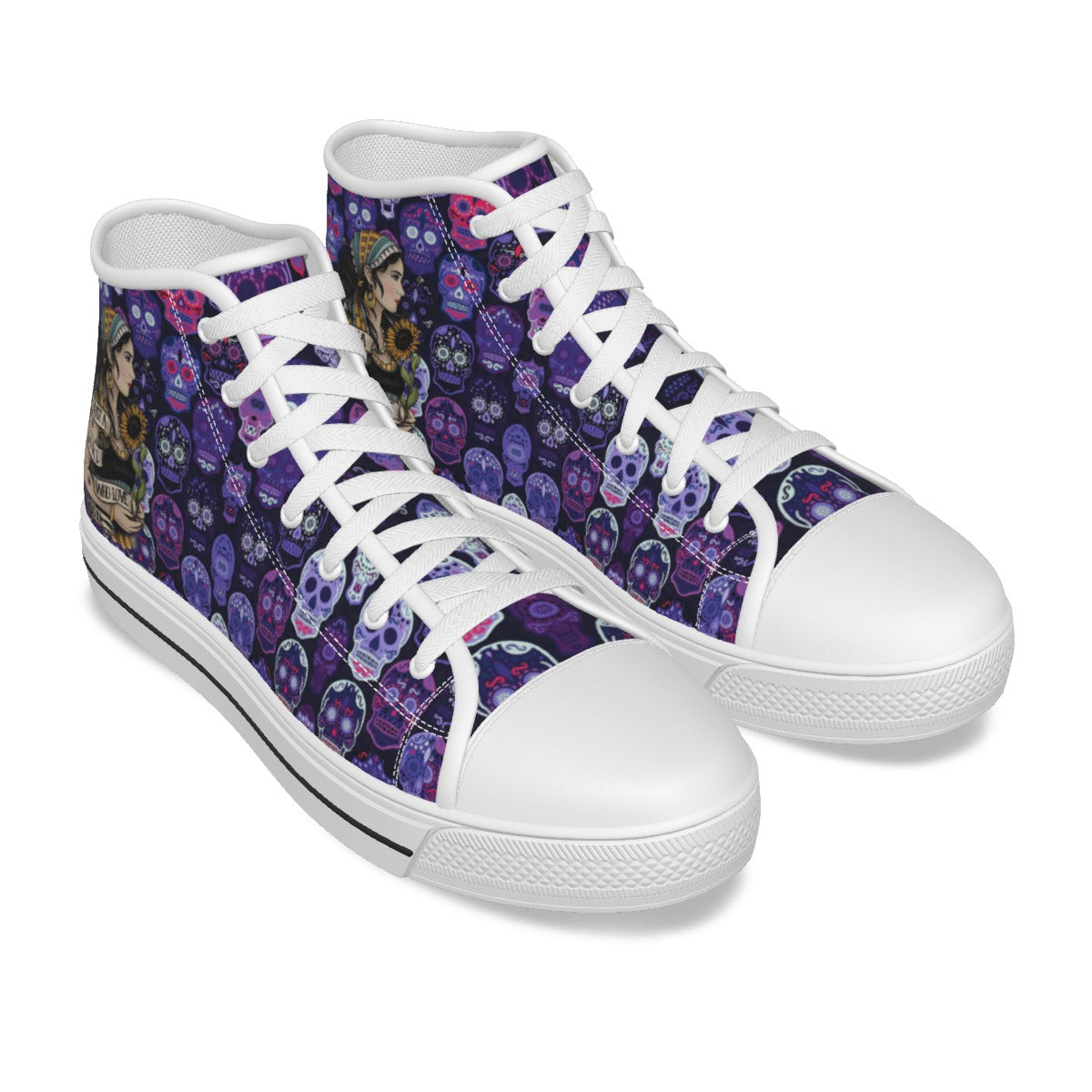EShoes Personalized Women's Canvas Shoes, Just A Girl Who Loves Skulls, Custom Name Shoes.