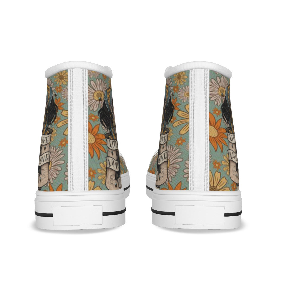 EShoes Personalized Flower Women's Canvas Shoes, Flower Shoes, Custom Shoes, Hippie Shoes.