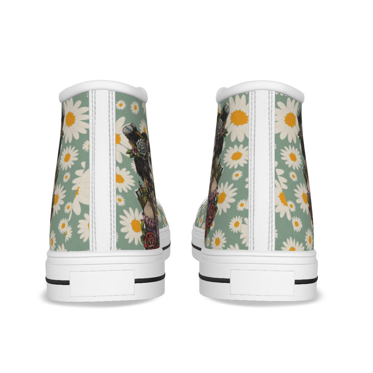 EShoes Personalized Women's Canvas Shoes, Tattoo Girl With Boat Shoes, Custom Name Shoes.
