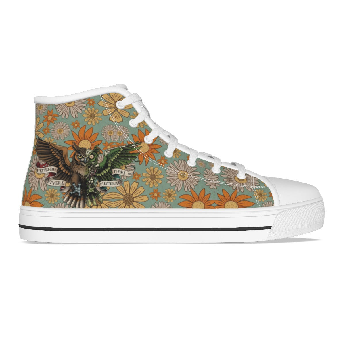 EShoes Personalized Women's Canvas Shoes, Memento Vivere Memento Mori Shoes, Custom Name Shoes.
