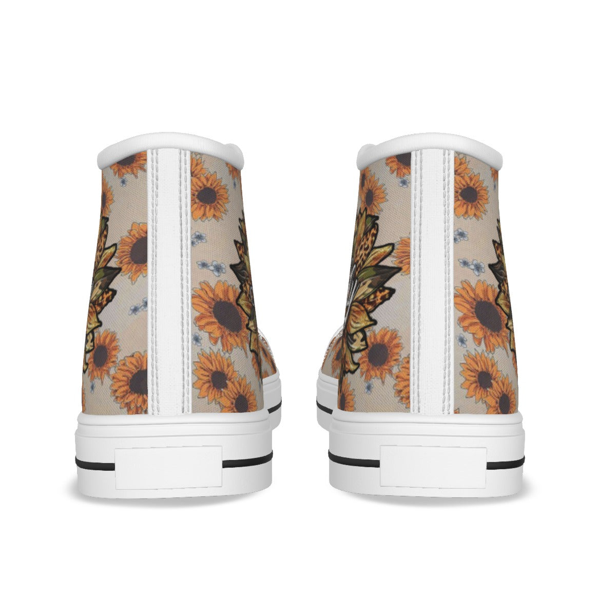 Personalized Sunflower Women's Canvas Shoes, Flower Shoes, Custom Shoes.