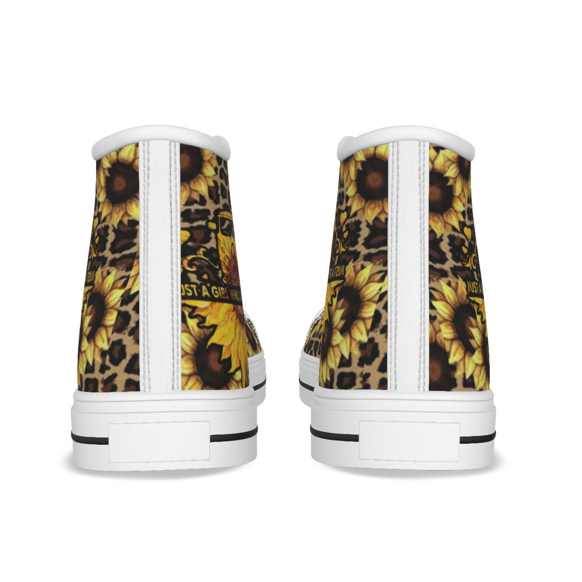 EShoes Personalized Canvas Shoes, Just A Girl Who Loves Sunflower Shoes, Custom Name Shoes.