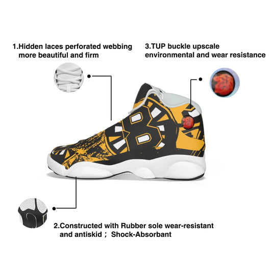 Personalized Curved Basketball Shoes With Thick Soles