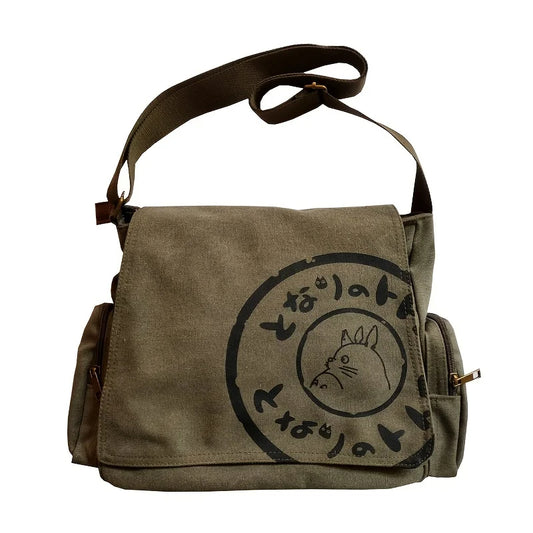 Vintage Cartoon Canvas Messenger Bag – Large Capacity Shoulder Tote for Women.100325.