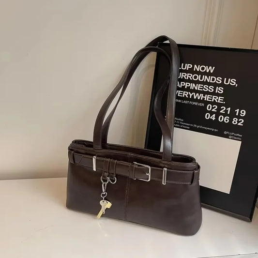 Large Capacity PU Leather Shoulder Bag – Casual Women’s Handbag with Zipper & Interior Compartments.020425.