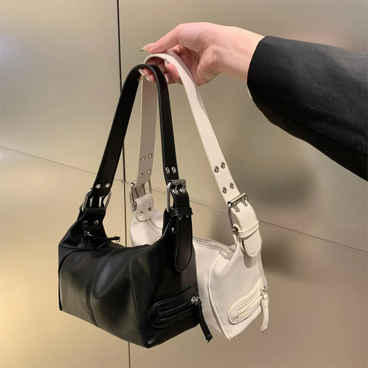 Elara Glow Y2K Shoulder Bag – Trendy Motorcycle Handbag & Minimalist Purse for Women & Girls.210325.