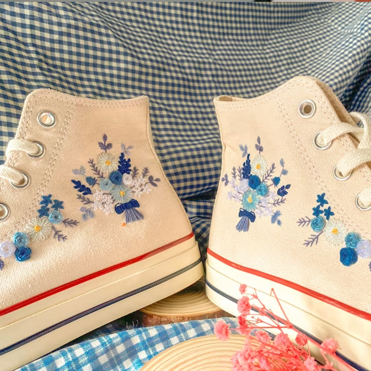 Embroidery Shoes Canvas Shoes, Personalized Shoes, Embroidered Flower Wedding.