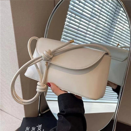 Elegant French PU Leather Underarm Bag – Stylish One-Shoulder & Crossbody Small Square Bag for Women.250325.