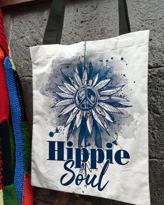 Durable Canvas Tote Bags - HIPPIE SOUL SUNFLOWER - Lightweight &amp, High-Capacity Options by EBDR 01220524