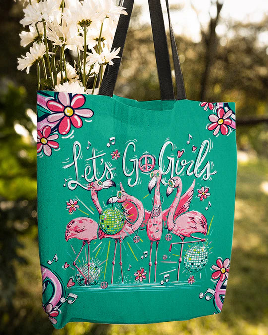 Durable Canvas Tote Bags - LET'S GO GIRLS FLAMINGO - Lightweight &amp, High-Capacity Options by EBDR 01220524