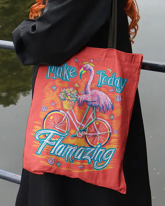 Durable Canvas Tote Bags - MAKE TODAY FLAMAZING - Lightweight &amp, High-Capacity Options by EBDR 01220524
