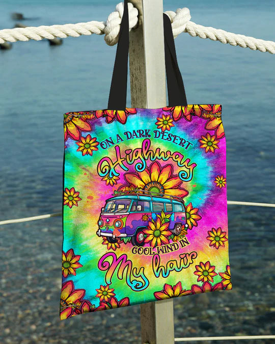 Durable Canvas Tote Bags - ON A DARK DESERT HIGHWAY - Lightweight &amp, High-Capacity Options by EBDR 01220524