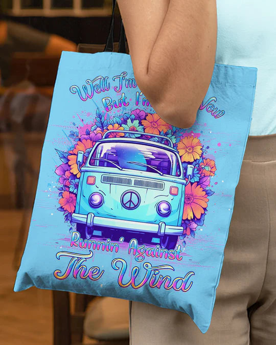 Durable Canvas Tote Bags - RUNNING AGAINST THE WIND - Lightweight &amp, High-Capacity Options by EBDR 01220524