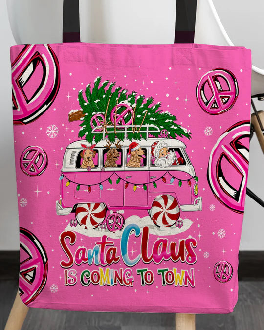 Durable Canvas Tote Bags -  SANTA CLAUS IS COMING CHRISTMAS - Lightweight &amp, High-Capacity Options by EBDR 01220524