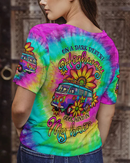 EMBROIDERED - ON A DARK DESERT HIGHWAY TIE DYE ALL OVER PRINT - 3D CLOTHING - ABD04220424.
