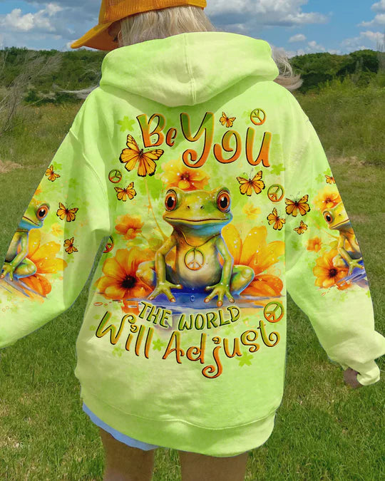 EMBROIDERED - BE YOU THE WORLD WILL ADJUST FROG ALL OVER PRINT - 3D CLOTHING - ABD04220424.