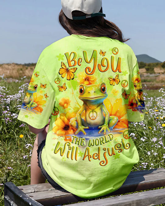 EMBROIDERED - BE YOU THE WORLD WILL ADJUST FROG ALL OVER PRINT - 3D CLOTHING - ABD04220424.