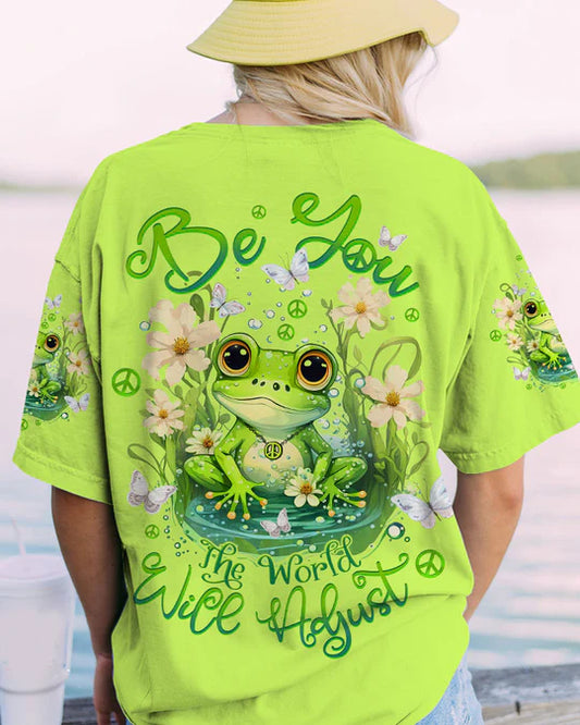 EMBROIDERED - BE YOU THE WORLD WILL ADJUST FROG ALL OVER PRINT - 3D CLOTHING - ABD02230424.