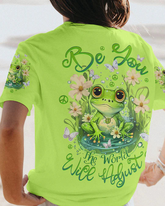 EMBROIDERED - BE YOU THE WORLD WILL ADJUST FROG ALL OVER PRINT - 3D CLOTHING - ABD02230424.