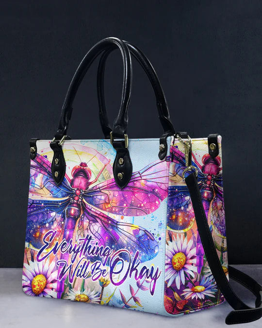 EBDR LEATHER HANDBAG - EVERYTHING WILL BE OKAY DRAGONFLY LEATHER HANDBAG - HIPPIES BAGS - EBDRLTHB06030524.