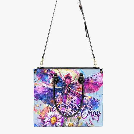 EBDR LEATHER HANDBAG - EVERYTHING WILL BE OKAY DRAGONFLY LEATHER HANDBAG - HIPPIES BAGS - EBDRLTHB06030524.